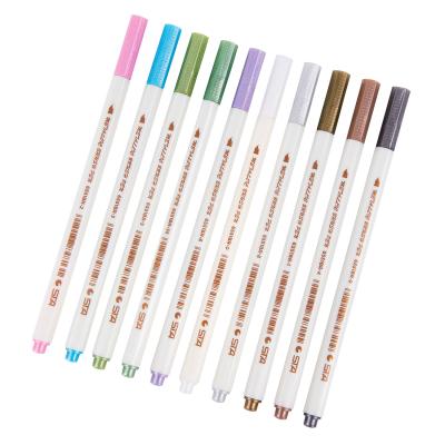 China Glitter Color Calligraphy Painting Brush Pens DIY Photo Album Map Metal Ceramic Brush Marker Pen Marker School Supplies for sale