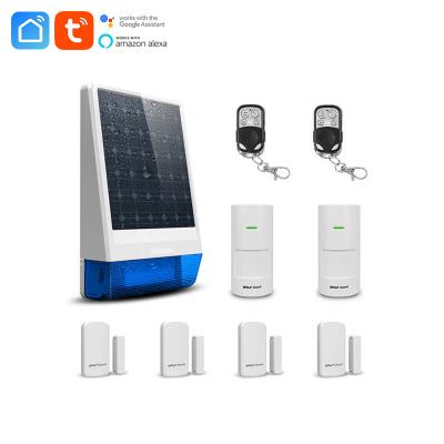 China Plublic area pir ble security solar powered wireless remote control outdoor alarm for sale