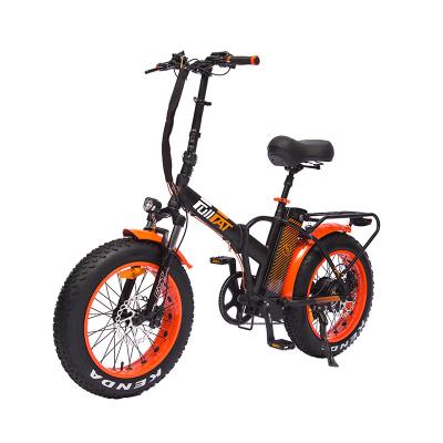 China Factory Wholesale Aluminum Alloy 20 Inch Electric Bike Folding Ebike 48V 500W Tire Electric Bike Big Fat for sale