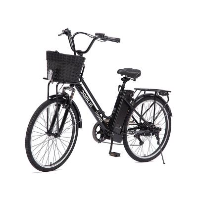 China Steel in 36V 250W running women's bicycle factory sale city electric bike 26 inch electric bicycle for sale