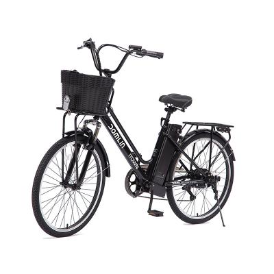 China Drop Shipping 250W Steel Suspension Electric Bicycle 26 Inch Electric City Bike for sale