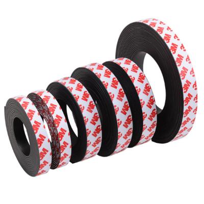 China Flexible Industrial Magnet Strip Magnetic Strip Door Rubber Flexible Magnetic Strip With 3M Tape for sale