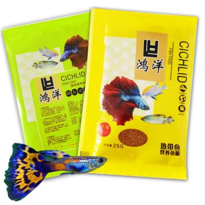 China Stocked ornamental fish feeding tropical fish food koi goldfish small package fish food for sale