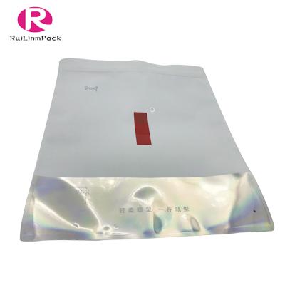 China Factory Recyclable Premium Quality Customization One Side Clear Zipper Lock Clothes T-shirt Underwear Packaging Bags for sale