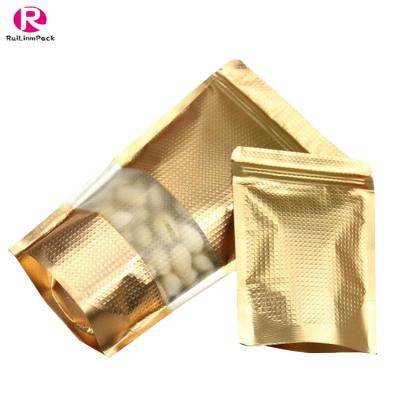 China Food Grade Aluminum Foil Recyclable Oily Pouch Food Transparent Zipper Packaging Bag for sale