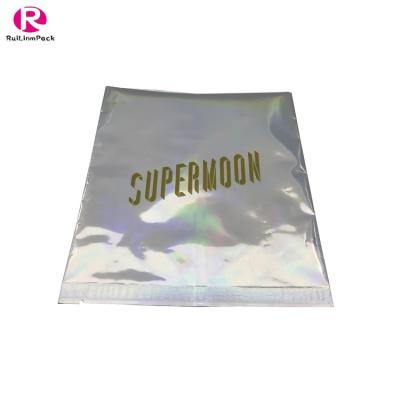 China Recyclable Rainbow Film Back Seal Holographic Laser Foil Snack Pouches Food Packaging Vacuum Bags Stand Up Pouch for sale