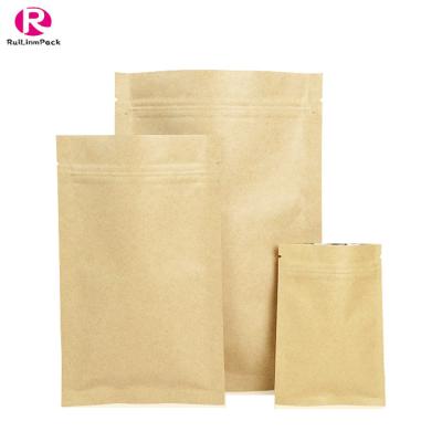 China Recyclable Sealer Flat Pack Foil Food Grade Vacuum Plastic Bag Biodegradable Kraft Paper Pouc Comic for sale