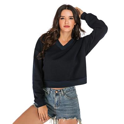 China 100% Cotton Long Sleeve Black V-Neckline OEM Manufacturer Autumn Style Hoodie Oversiz Chinese Knitted Loose Hoodi QUICK DRY Solid Color for sale