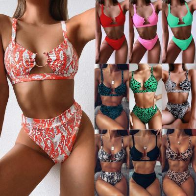 China Plus size swimsuit 2021sexy leopard print designer women's suits two-piece swimsuit women's swimwear for sale