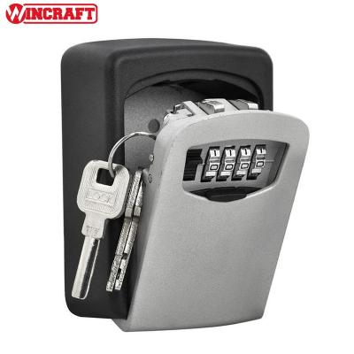 China 4 Digital Password 4 Digital Password Key Safe Combination Lock Storage Box Outdoor Wall Mounted Key Storage Safebox for sale