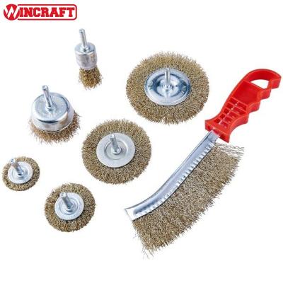 China HSS (High Speed Steel) Heavy Duty 7PCS Drill Wire Wheel Cup Flat Brush Wire Brush Set for sale