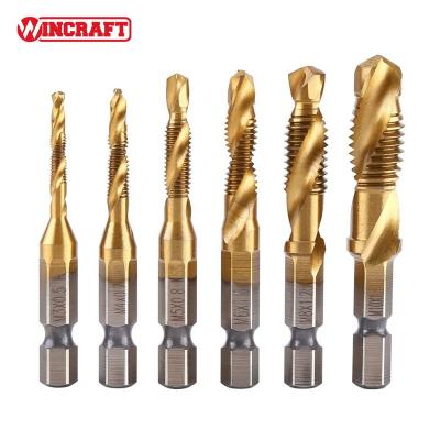 China Wood Drilling 6pcs High Quality HSS M3-M10 Combination Drill Tool 1/4