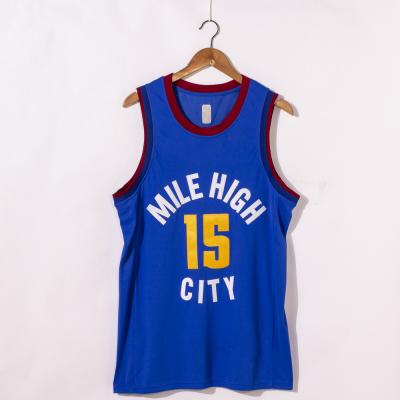 China Wholesale Breathable Custom Mens Nugget Blue Uniforms Denver City #15 Nikola Jokic 32# Jamal Murray Stitched Basketball Jersey Shorts for sale