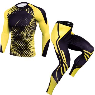 China Breathable Custom Gymnasium Tights Men's Gym Wear Compression Running Tracksuit Shirt Short Legging for sale