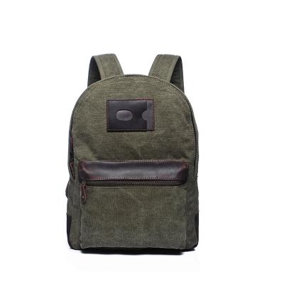 China Durable Travel Tote Cubes YD-2121-1 2018 New Style Army Green Canvas Backpack With Genuine Leather Shoulder Bags for sale