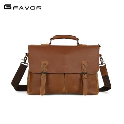 China Large Vintage Laptop Bag Multifunctional Briefcase Messenger PU Satchel Shoulder Bag for sale