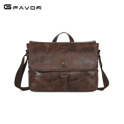 China New Retro Multifunctional Popular PU Leather Men's Handmade Messenger Bag Briefcase for sale