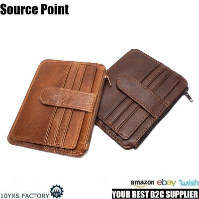 China YD-6611 Style Cowhide Full Grain YD-6611 Men Multi Leather Card Holder Wallet Anti Theft Money for sale