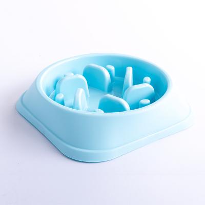 China Viable Wholesale Colored Plastic Plastic Anti-Clogging Feeder Dog Food Bowl Training Exercise Water Eating Basin for sale