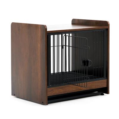 China New Arrival Breathable Hot Sale Indoor Outdoor Black Wire Wooden Brown Dog Kennel Windproof for sale