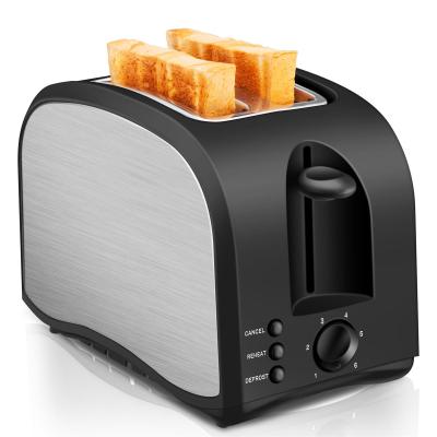 China Promotional Easy to Use/Clean 2 Slice Electric Toaster with Shade Picker Stainless Steel Classic Bread Toasters for sale