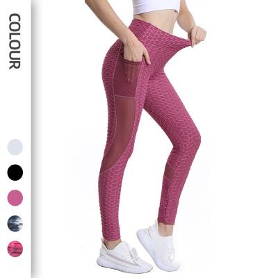 China Breathable Yoga Clothes Mesh Yoga Pants Tight Tie Dye High Waist Peach Hip Fitness Pants Hollow Stitching Women High for sale