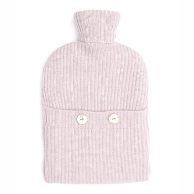 China Luxury Warm Cashmere Frame Filter Water Bottle Cover Chicashmere Rib Knitted Pure Cashmere Wool Cashmere Blanket With Two Beads Button for sale