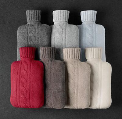 China Luxury Cashmere Blanket Chicashmere Cable Cashmere Pure Wool Water Bottle Bag Cover Case Knitted Warm Cashmere for sale