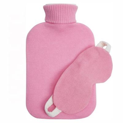 China Luxury Cashmere Wool Sleep Set Chicashmere Knitted Warm Cashmere Wool Gift Water Bottle Cover Case And Eye Mask Sleep Set Cashmere for sale