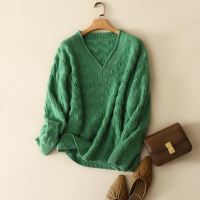 China Breathable Women Girls Knitted Oversized Drop Shoulder Pointelle Cashmere No Wool Womens Pullover Sweater Women for sale