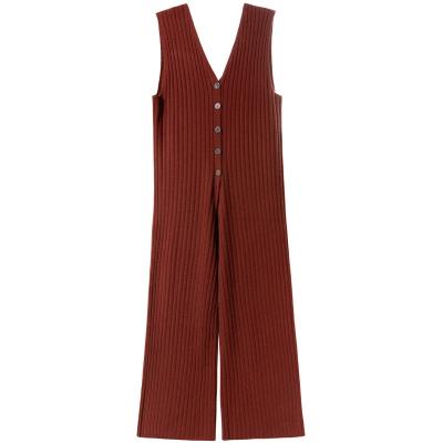 China Womens Sustainable Sweater Sleeveless Cashmere No Ribbed Merino Wool Overalls Womens for sale