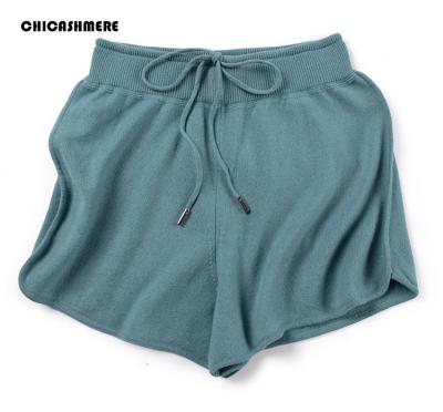 China Breathable Women Knitted Cashmere Lounge Wear Home Wear Leisure Biker Drawstring Athletic Shorts For Women for sale