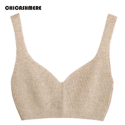 China Breathable Women Knitted Cashmere Lounge Wear Yoga Home Wear Leisure Sports Bra Top for sale