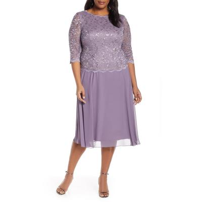 China Fat plus size women's clothing anti-static lace dress plus size dress lace cocktail dress for sale