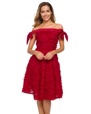 China 2020 Breathable Sexy Tassel Dress Fashion Popular Off The Shoulder Cocktail Dress for sale