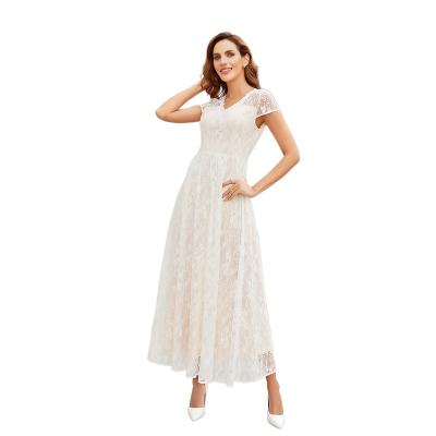 China Ladies Wedding Breathable Short Work Dresses Elegant Women Clothing Lace Women Dress for sale