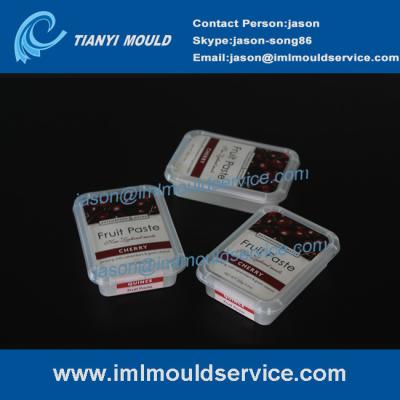 China thin wall injection moulding with in mould labeling,in mold labeling mold for sale