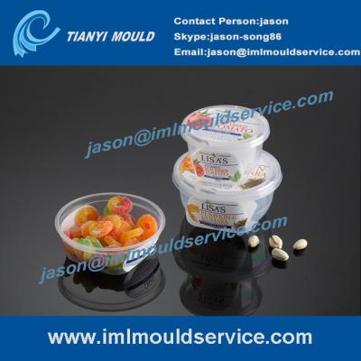 China 280ml -380ml thin wall sauce containers mould, IML plastic cups with lids mould making for sale