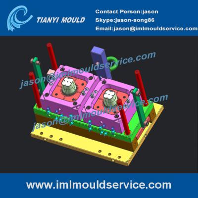 China Multi cavity thin wall plastic cup injection mould tooling, in mold label cup moulding for sale