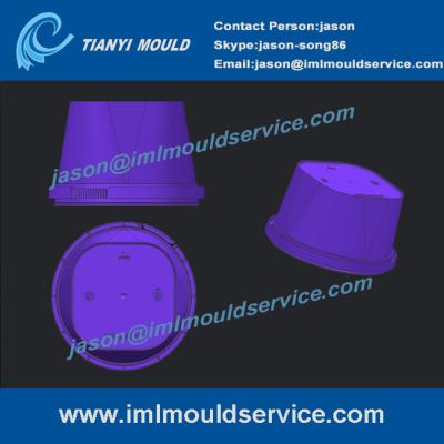 China PP thin-wall packaging products mould structure, 200ml of thin-walled boxes mould drawing for sale