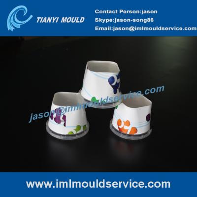 China 250ml two cavities thin-walls IML dry fruits containers mould, iml mould turnkey solutions for sale