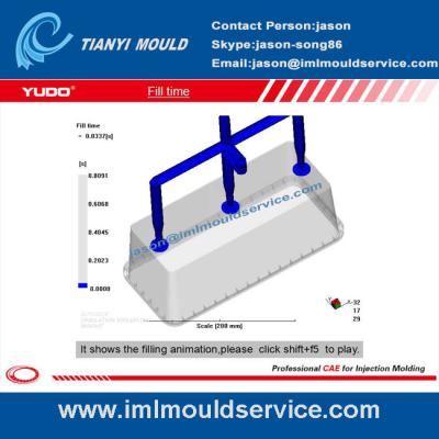 China thin wall plastic rectangular containers mould flow analysis for sale