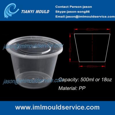 China Manufacturer of 500ml disposable thin wall plastic soup bowls mold for sale