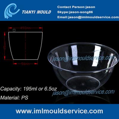 China 200ml thin wall PS disposable plastic ice cream bowls injection mould with lids for sale