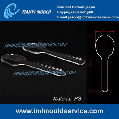 China PS 85m clear plastic disposable chinese sugar spoon/ yoghourt spoon mould for sale