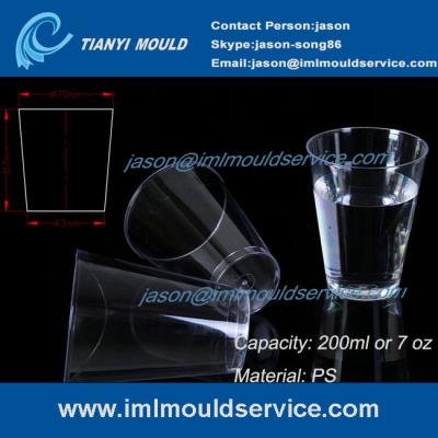 China manufacturing process of thin wall PS disposable plastic tea cups mould with 200ml for sale