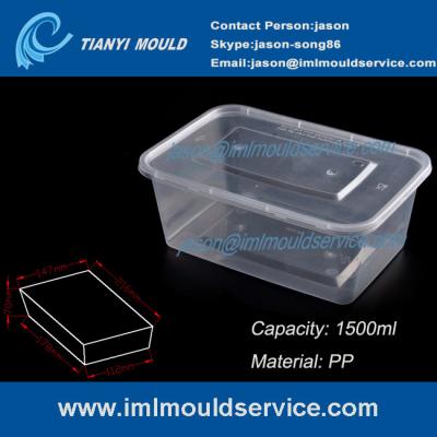 China PP 1500 ml thin wall clear plastic food boxes/fish boxes/fruit container mould manufacture for sale