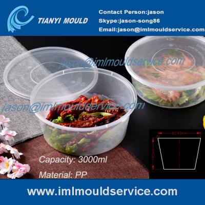 China 3000ml pp large round thin wall plastic serving bowls mould/ plastic salad bowls mold for sale