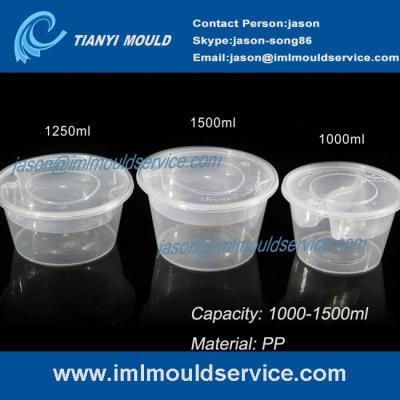 China 1000ml/1200ml/1500ml clear disposable PP plastic bowl for snack food packaging mould for sale