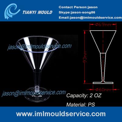 China PS 2 oz small clear disposable plastic cocktail glasses and cup mould for sale